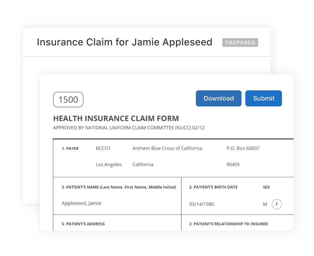 health insurance claim form to create, submit, and track online