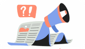 An illustration depicting a bullhorn and a magazine ad as potential ideas explored in these common myths about marketing a private practice