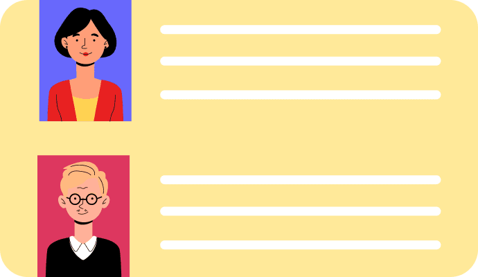 An illustration of a therapist's entry in the therapist directory listing