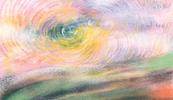 Painting of pastel colored swirls