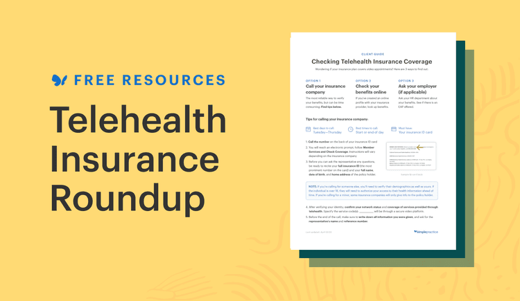 SimplePractice header for insurance roundup resources