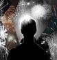 silhouette of person enjoying fireworks