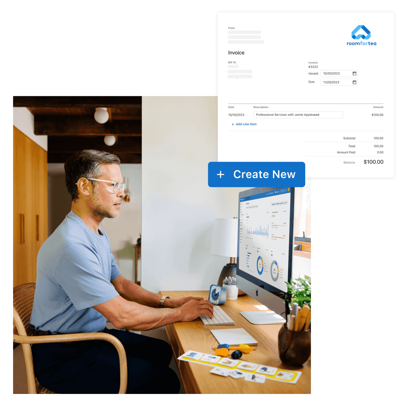 therapist creating an invoice using our EHR system