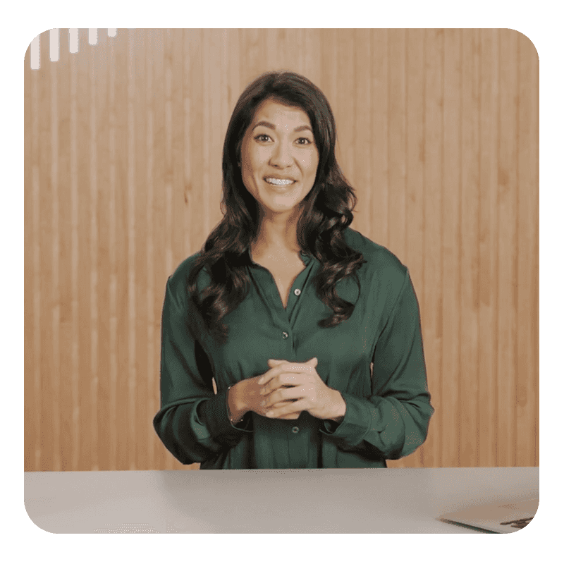 Person presenting in front of SimplePractice background
