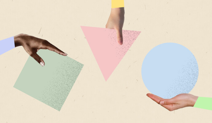 Hands holding shapes creating a visual image to illustrate the importance of accessibility design in telehealth