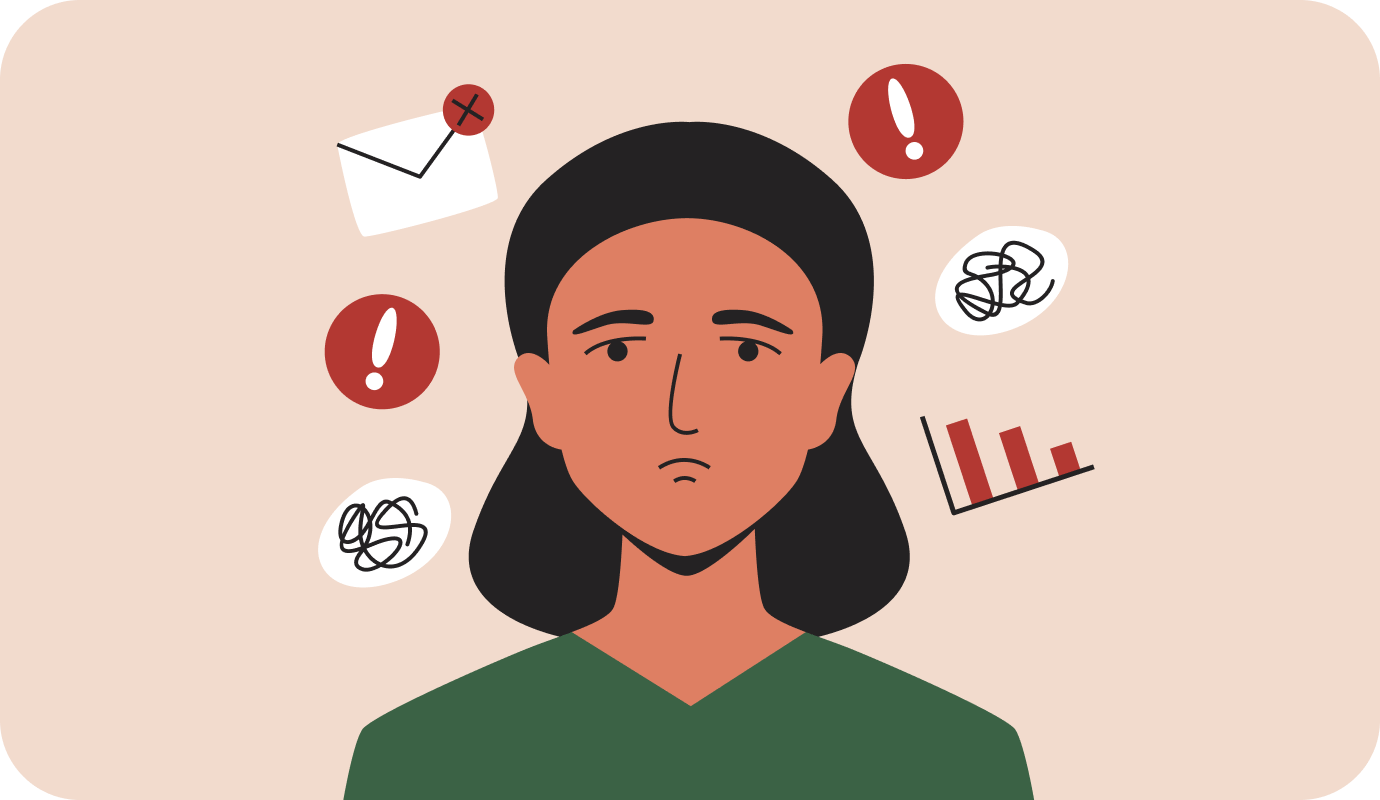 An illustration of a therapist pondering the natural tensions of running a private practice therapy business