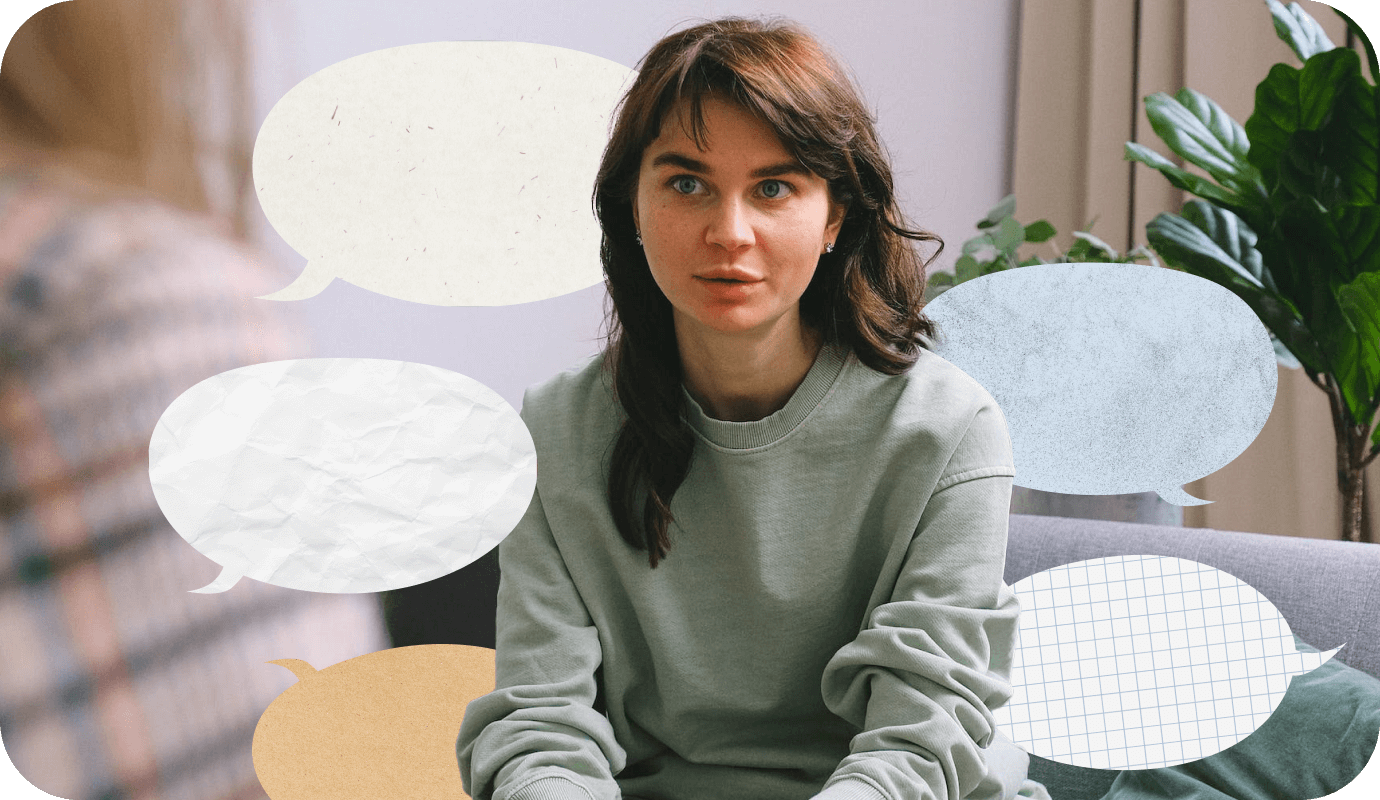 A photo collage with a female therapist wondering therapists break confidentiality